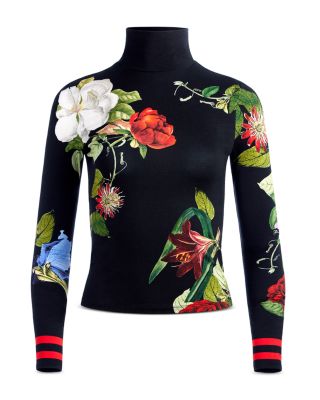 Alice and Olivia Delaina Floral Turtleneck Top | Bloomingdale's Alice and Olivia Delaina Floral Turtleneck Top | Bloomingdale's