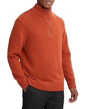 Shop Vince Relaxed Fit Quarter Zip Sweater In Rust Amber