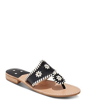 Jack Rogers Jacks Flip Flop In Black/ivory
