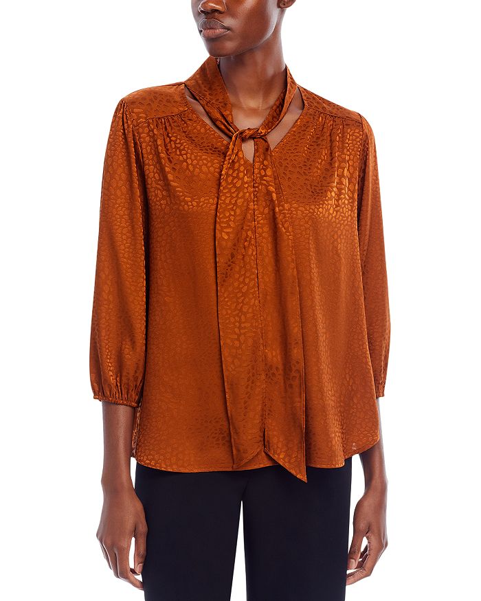 Status by Chenault Tie Neck Jacquard Blouse Bloomingdale's
