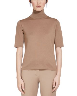Max Mara - Gigi Virgin Wool Short Sleeve Turtleneck Sweater