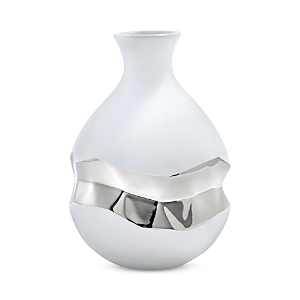 Talianna Oro Bud Vase White And Silver In White/silver