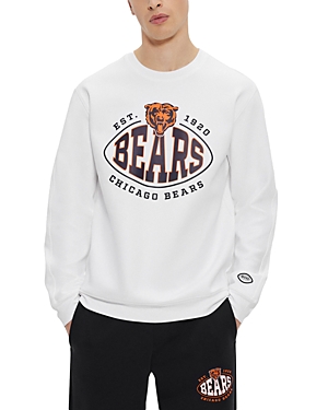 Shop Hugo Boss X Nfl Chicago Bears Crewneck Sweatshirt In Open White