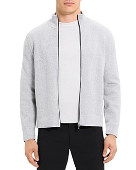 Theory - Walton Twist Cotton Blend Full Zip Stand Collar Cardigan