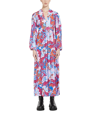 Weekend Max Mara Womens Cyclamen Oblio Floral-print Woven Maxi Dress In Cyclamen