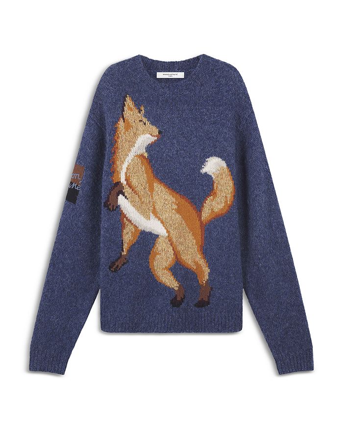 Maison Kitsuné Fox Intarsia Crewneck Sweater | Bloomingdale's