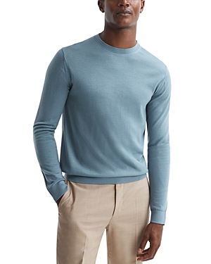 Reiss Wessex Slim-fit Wool Jumper In Stone Blue