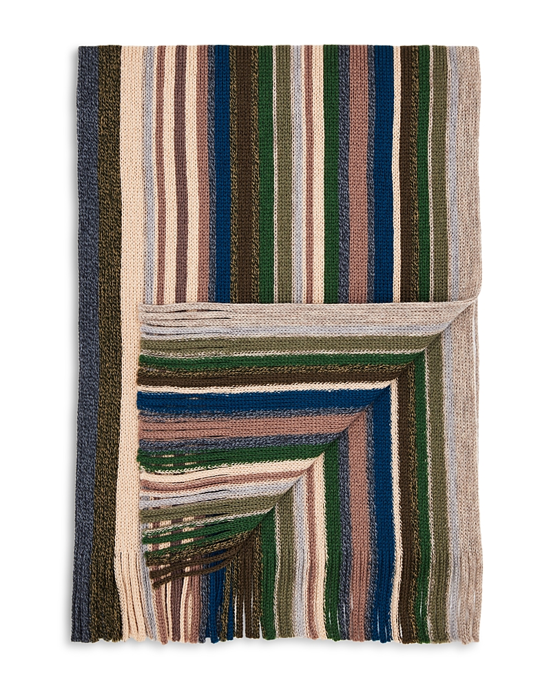 The Men's Store At Bloomingdale's Vertical Stripe Raschel Scarf - Exclusive In Dark Petrol