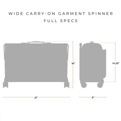 Baseline Wide Carry On Spinner Garment Suitcase
