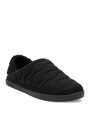 Shop Toms Women's Ezra Quilted Ombre Faux Fur Slippers In Black Quilted