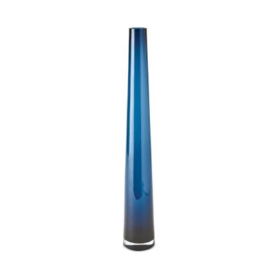 Global Views Glass Tower Vase Blue, Small