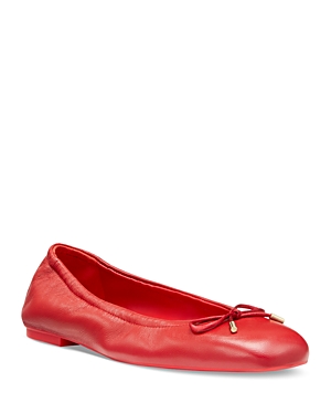 Stuart Weitzman Bardot Lambskin Bow Ballerina Flats In Cherry