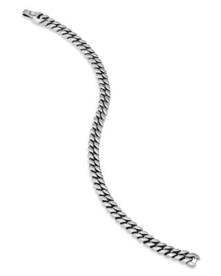 Men's Curb Chain Bracelet in Sterling Silver, 6mm
