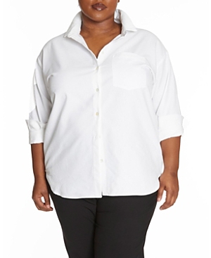 Shop Pari Passu Plus Size Oxford Shirt In White