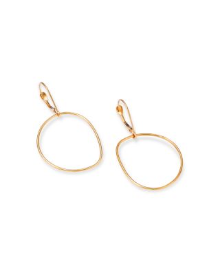 Abstract Circle Drop Earrings in 14K Yellow Gold