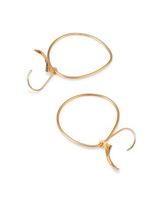 Abstract Circle Drop Earrings in 14K Yellow Gold