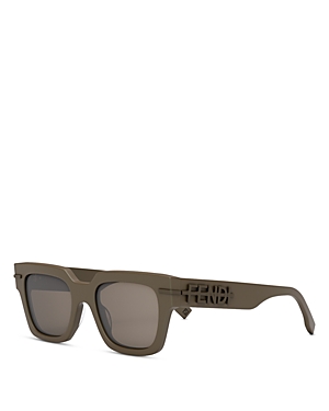 Fendi Graphy Square Sunglasses, 51mm In Brown/brown Solid