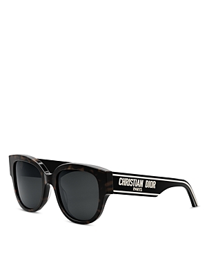 Shop Dior Wil Bu Cat Eye Sunglasses, 54mm In Dark Havana/gray Solid