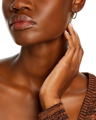 Segmented Small Hoop Earrings in 14K Yellow Gold , Italy Campaign