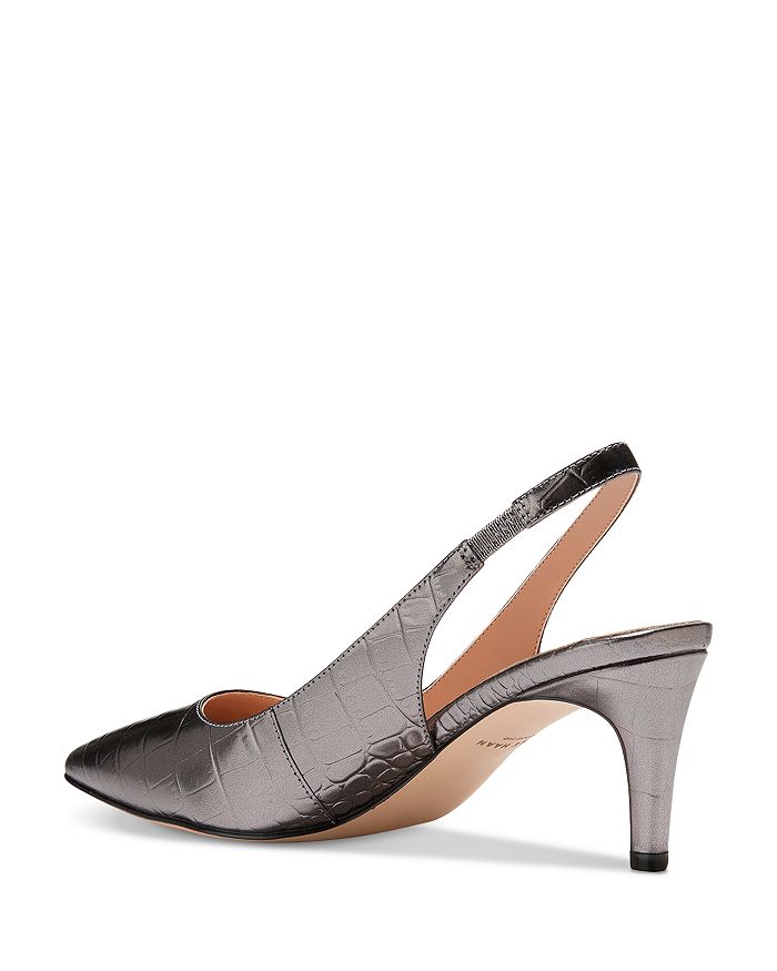 Shop Cole Haan Women's Vandam Pointed Toe Slingback High Heel Pumps In Dark Silver