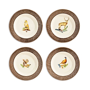 Juliska Forest Walk Four-piece Cocktail Plate Set In Café Au Lait