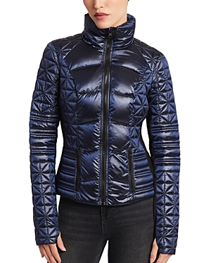 Blanc Noir Lightweight Packable Puffer Jacket In Navy