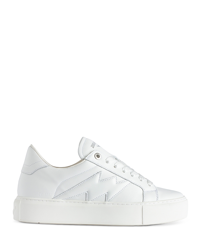 Zadig & Voltaire Zv1747 La Flash Low-top Platform Trainers In Blanc