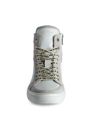 Women's High Flash Distressed Leather High Top Sneakers