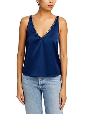 Shop Generation Love Chain V Neck Top In Oxford Navy