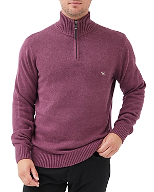 Shop Rodd & Gunn Merrick Bay Quarter Zip Pullover Sweater In Cranberry
