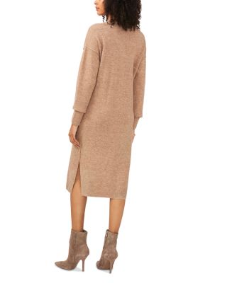 V Neck Side Slit Dress