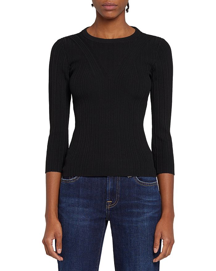 7 For All Mankind Cutout Back Rib Top | Bloomingdale's
