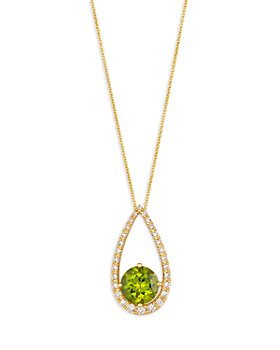 Bloomingdale's - Peridot & Champagne Diamond Pendant Necklace in 14K Yellow Gold, 20"