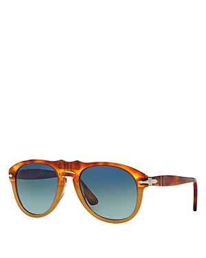 Persol Pilot Sunglasses, 54mm In Brown/blue