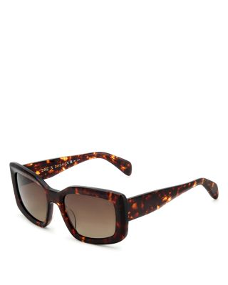 Rag & Bone 54mm Gradient Rectangular Sunglasses In Havana/brown Gradient