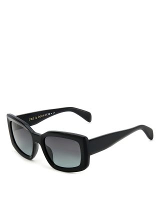 Rag & Bone 54mm Gradient Rectangular Sunglasses In Black