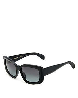 Shop Rag & Bone Rectangular Sunglasses, 54mm In Black/gray Gradient