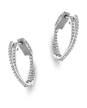 Bloomingdale's Diamond Crossover Medium Hoop Earrings in 14K White Gold, 2.0 ct. t.w.