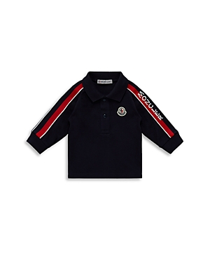 Shop Moncler Boys' Long Sleeve Polo Shirt - Baby, Little Kid In Navy