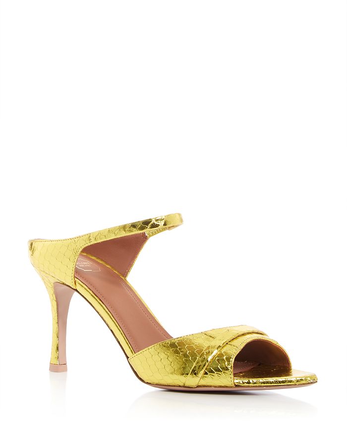 Women s Una Croc Embossed High Heel Slide Sandals