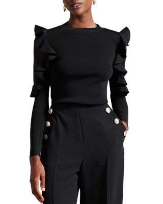 Ted Baker - Floraas Ruffled Fitted Knit Top