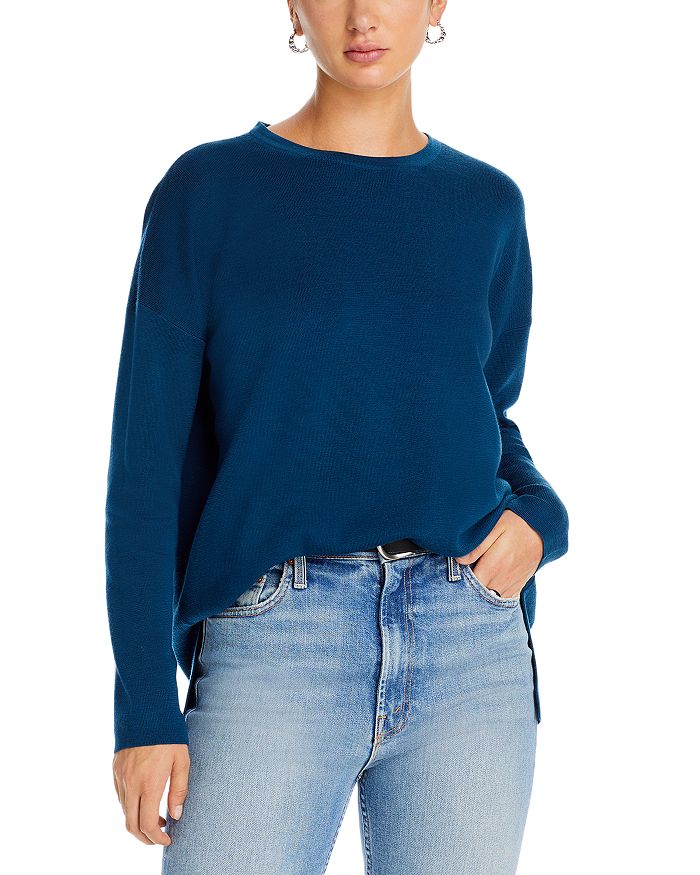 Eileen Fisher Wool Crewneck Tunic Sweater - 100% Exclusive | Bloomingdale's