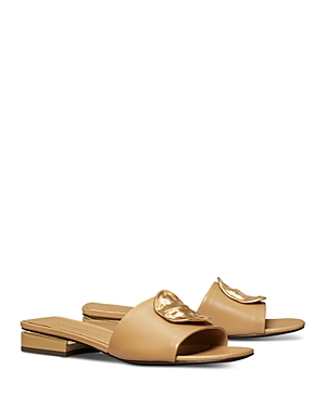 Shop Tory Burch Women's Patos 25 Slip On Mule Slide Sandals In Ginger Shortbread/gold