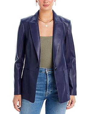 Kobi Halperin Benji Faux Leather Blazer In Navy