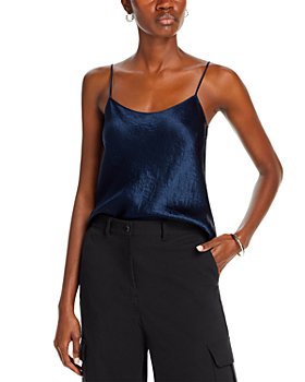 Solid Silky Crepe Wide Strap Cami Blouse