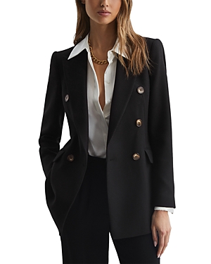 REISS PETITE LAURA TWILL DOUBLE BREASTED BLAZER
