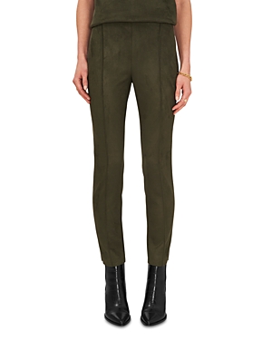 Shop Vince Camuto Faux Suede Pants In Pine Forest