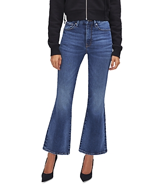 GOOD AMERICAN CROPPED MINI BOOTCUT JEANS IN INDIGO520