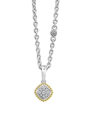 Shop Lagos 18k Yellow Gold & Sterling Silver Rittenhouse Diamond Cluster Pendant Necklace, 16-18 In Silver/gold