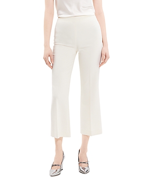 Shop Theory Tailor Kick Flare Cropped Pants In Ivory